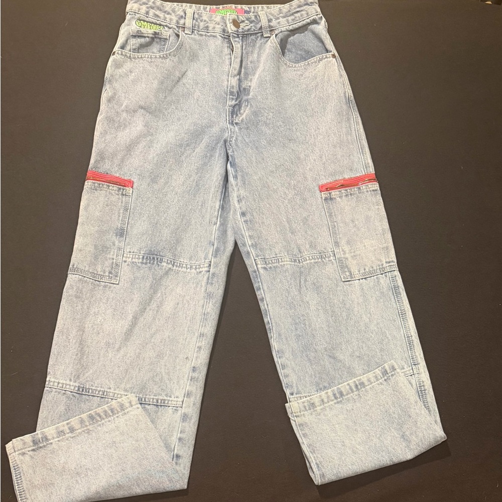 Empyre Jeans Size 4 Blue Denim Tori 90s Y2K Skater‎ Casual Cargo Pockets Hip